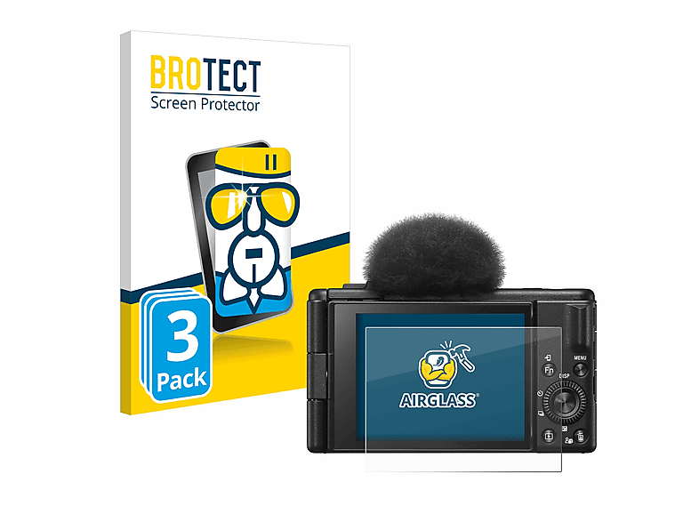 BROTECT 3x ZV-1F) klare Schutzfolie(für Sony Airglass