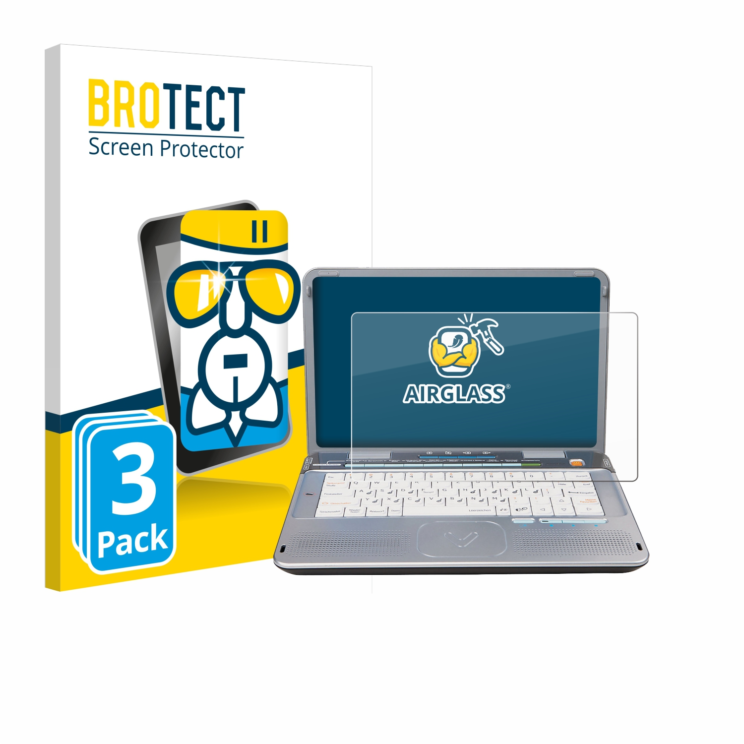 XL klare Laptop BROTECT Vtech Airglass Schutzfolie(für Power E/R) 3x
