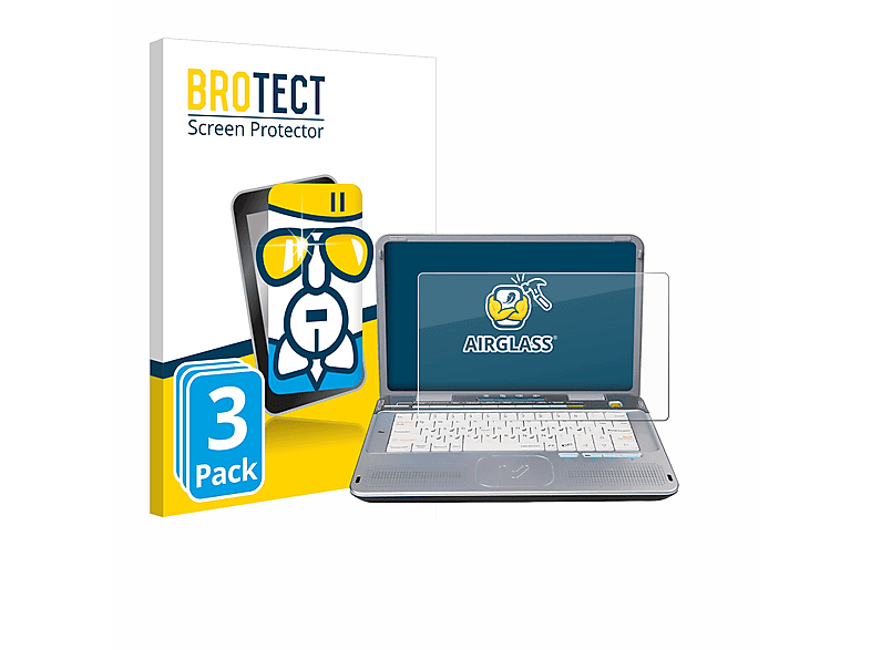 BROTECT 3x Airglass klare Schutzfolie(für Vtech Power XL Laptop E/R)