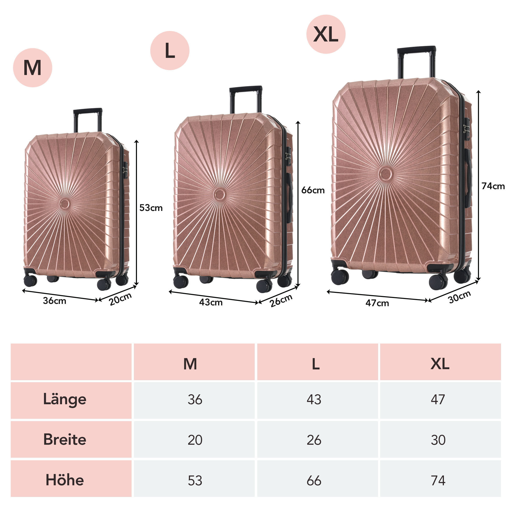 Koffer-Set M-L-XL 224RAA MERAX