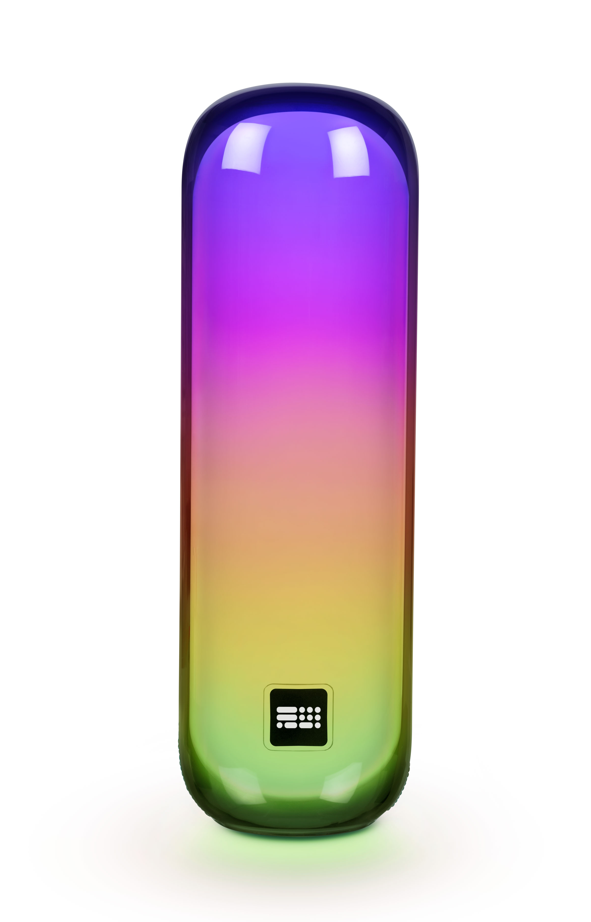 Kolorowe światło gradientowe. Światło ma kształt kapsuły z panelem dotykowym na dole.