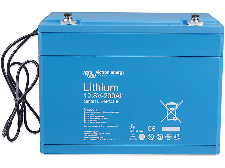 VICTRON ENERGY LiFePO4 Batterie LiFePO4 Smart 12,8V Akku 200Ah Akku 12,8/200 2560Wh