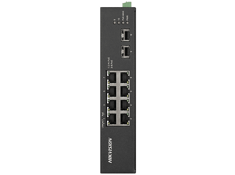 HIKVISION DS-3T0510HP-E/HS Gigabit Yönetilemez Poe Harsh & Endüstriyel 110W 8 Switch Siyah
