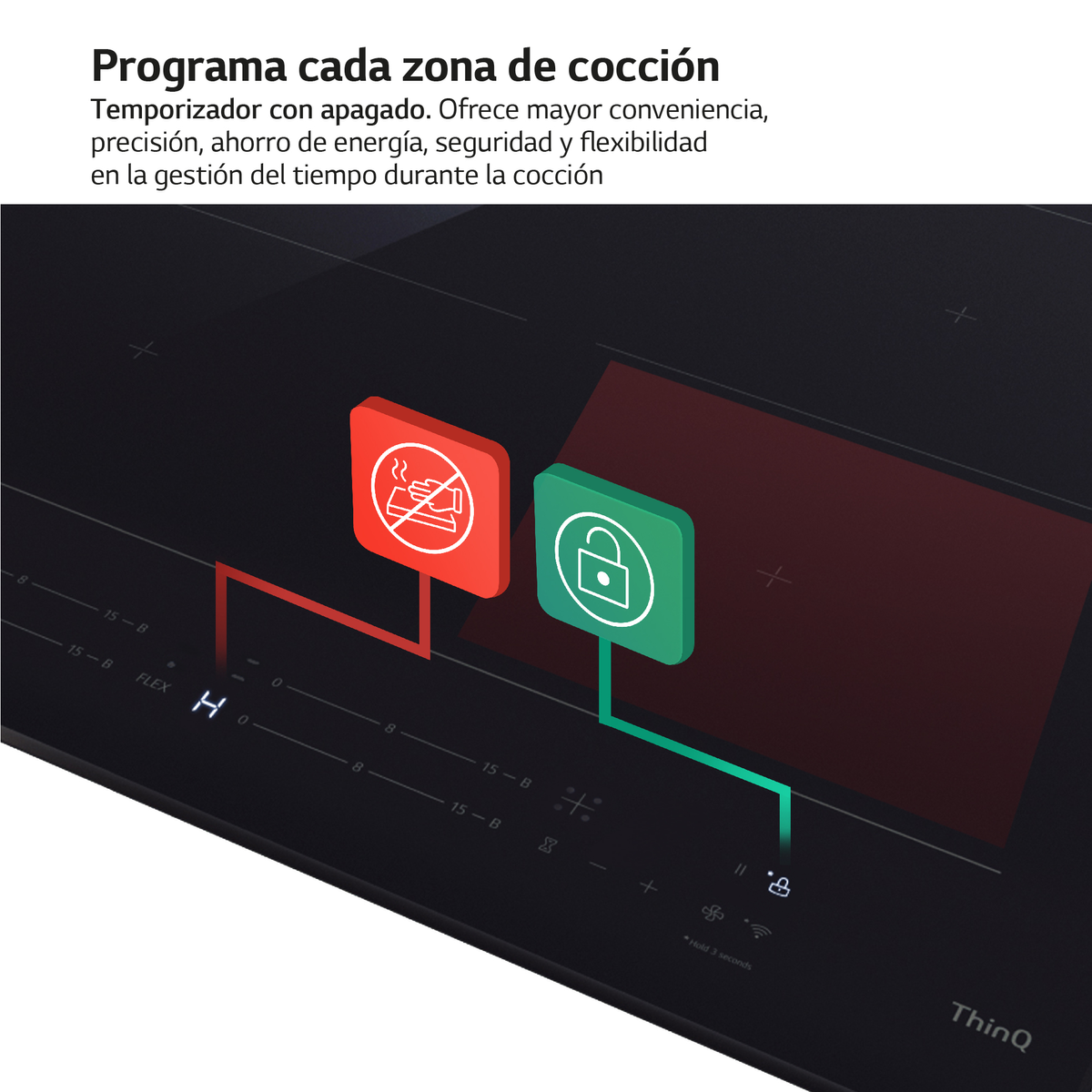 Placa inducción - LG CBIZ2435B, 4 zona(s) zonas, 59 mm, Cristal Negro
