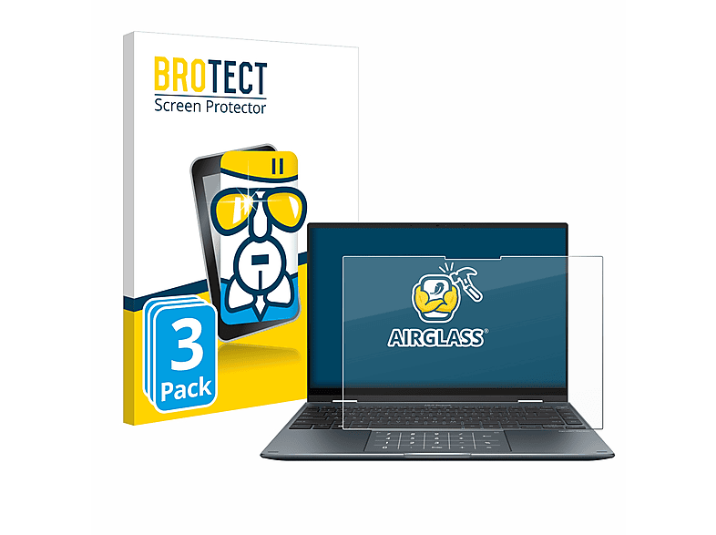 BROTECT 3x Airglass klare Schutzfolie(für ASUS ZenBook 14 Flip OLED) | Pflege & Schutz