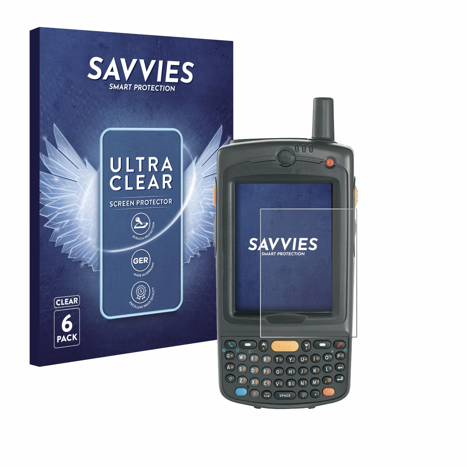 SAVVIES 6x klare Motorola Schutzfolie(für MC75A)