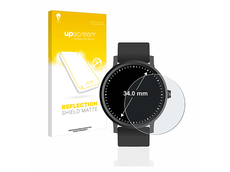 UPSCREEN entspiegelt matte Schutzfolie(für Universal Armbanduhren (Kreisrund, ø: 34 mm)) | Smartwatch Schutzfolien & Gläser