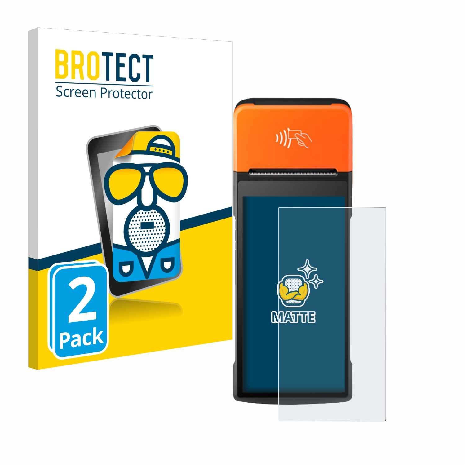 BROTECT Pro) 2x matte Schutzfolie(für Sunmi V2