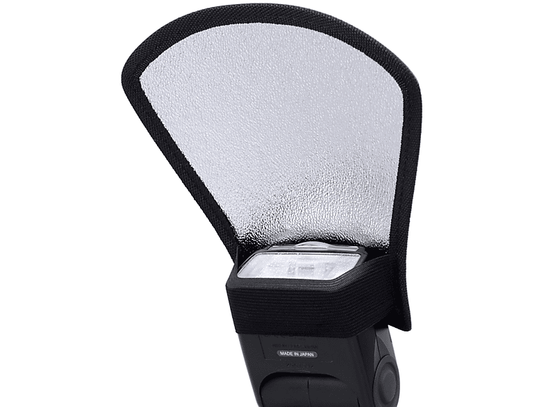 AYEX Weitwinkel-Gegenlichtblende, Universal Blitzdiffusor Reflektorkarte, silber-weiß