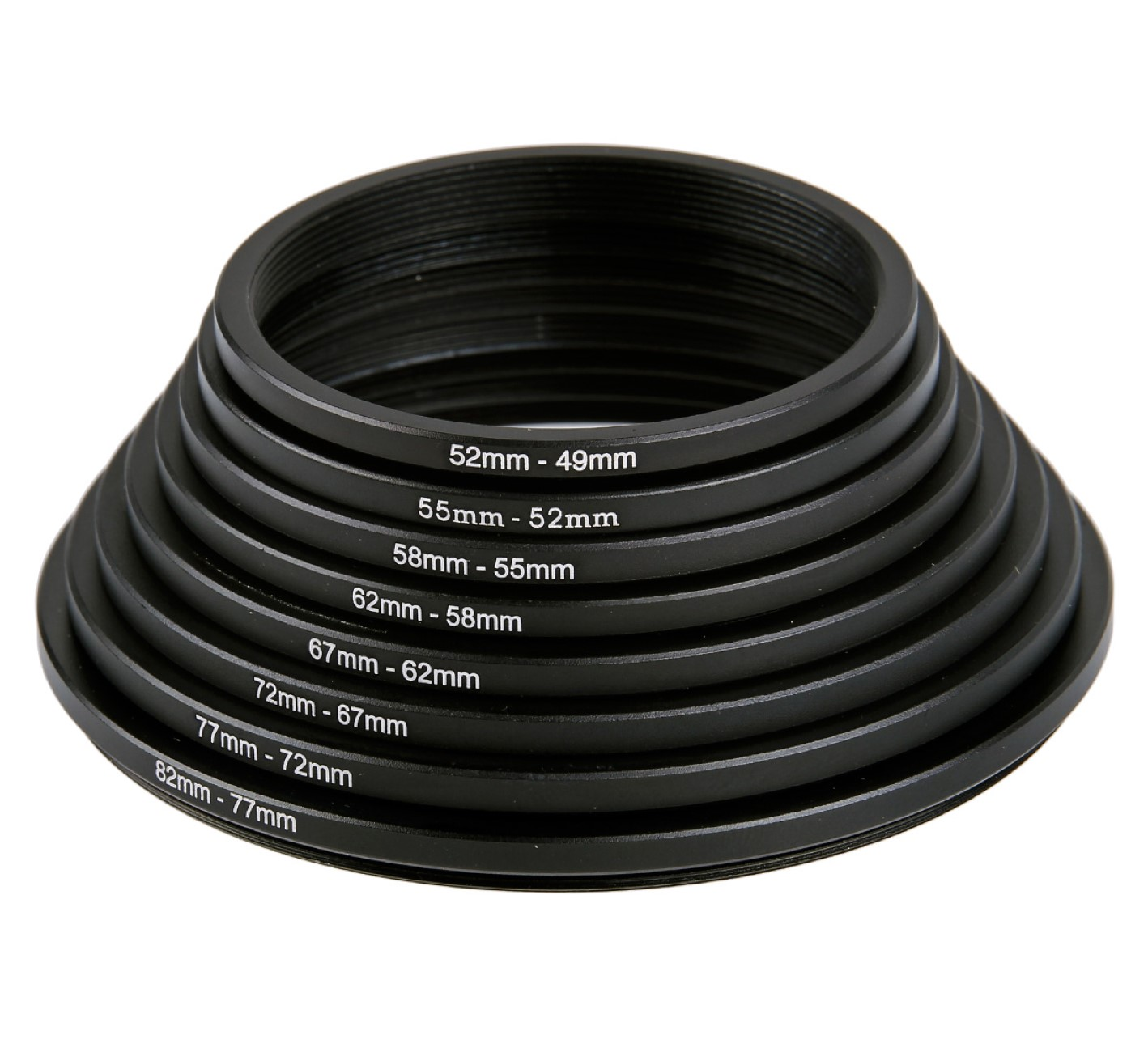 in Größen Step Ring Herstellern, 8 Reduzierringe in m. Größen, Set allen 8 Reduzierringe Down Kompatibel Black AYEX
