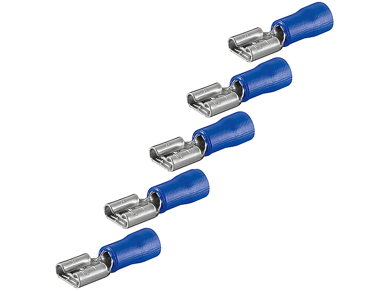 Stk. x 100 0,8 Flachsteckhülsen (1,5-2,5mm² Blau 6,4 WENTRONIC mm 15A)