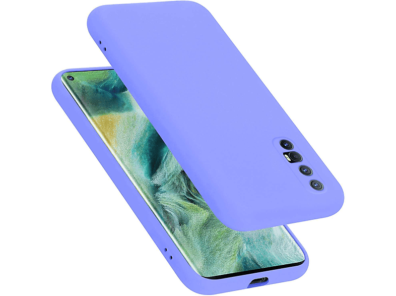 Cadorabo Hülle Im Liquid Silicone Case Style Backcover Oppo Find X2 Neo Liquid Hell Lila 9253