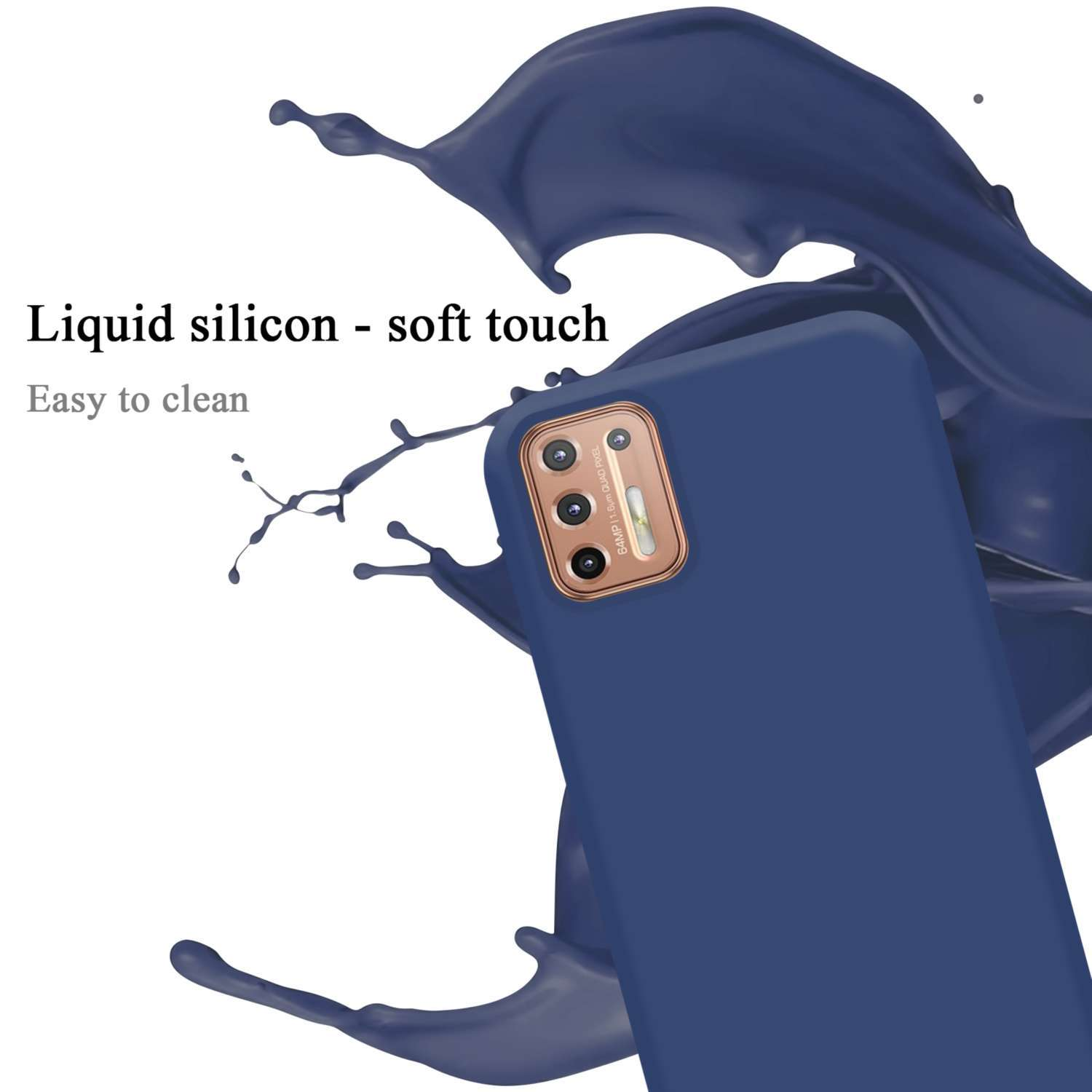 CADORABO Hülle im Liquid Silicone PLUS, Style, MOTO BLAU Motorola, G9 Case LIQUID Backcover