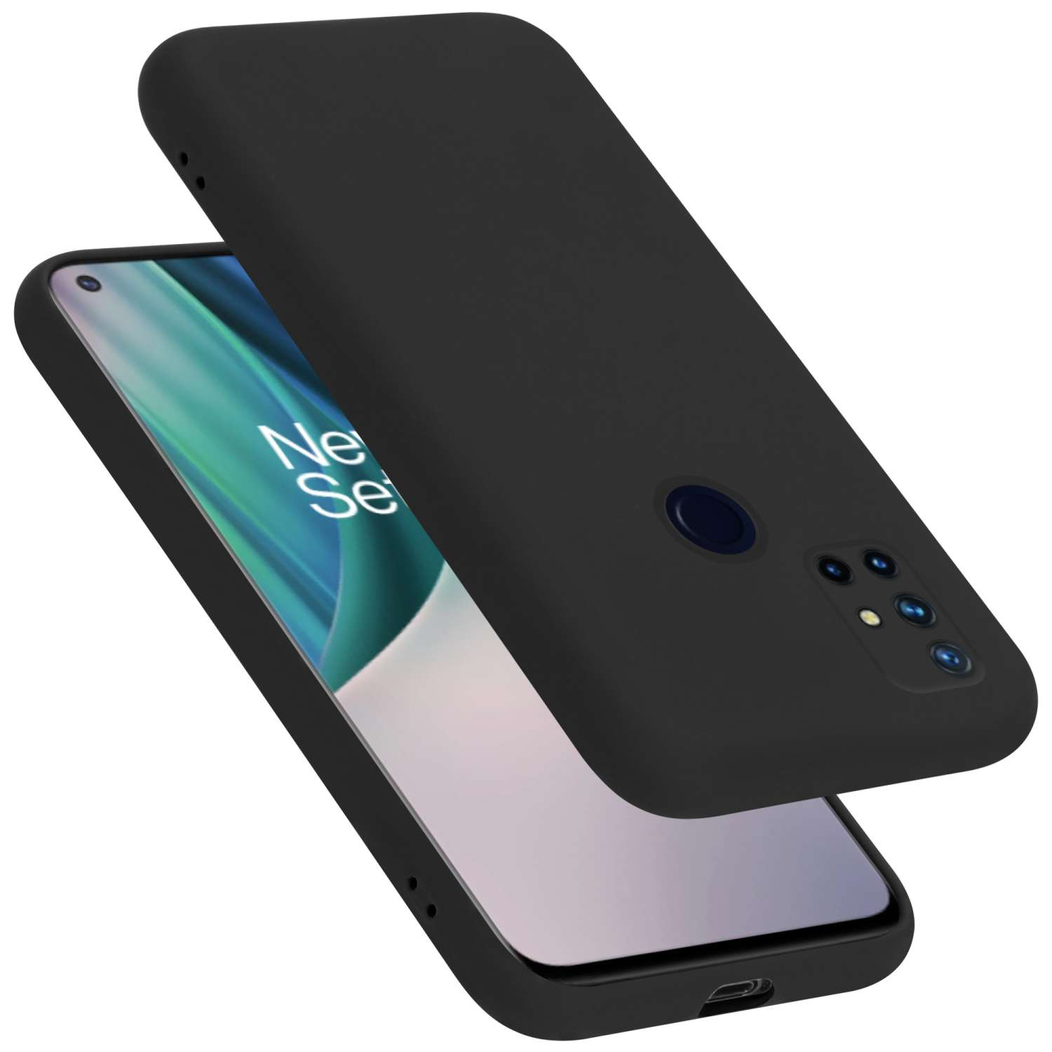 N10 OnePlus, Liquid im Style, Silicone Backcover, LIQUID Nord Case 5G, Hülle CADORABO SCHWARZ