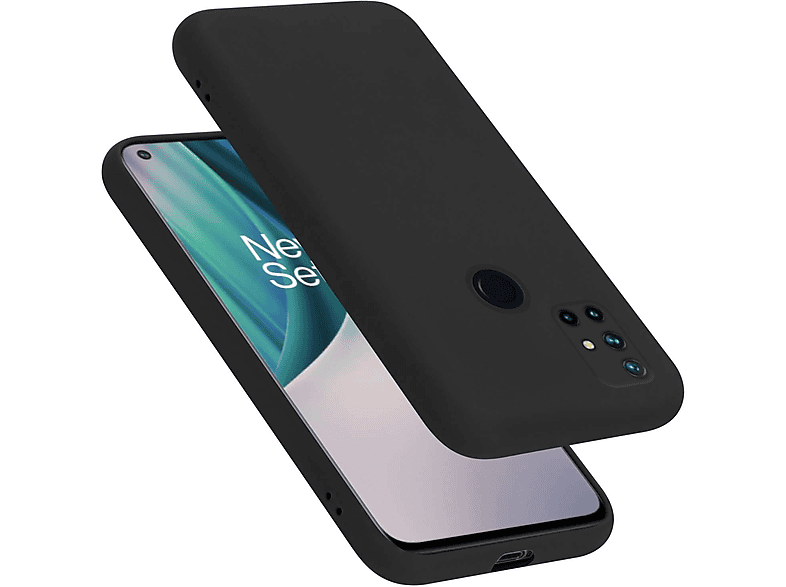 CADORABO Hülle im Liquid Silicone Case Style, Backcover, OnePlus, Nord N10 5G, LIQUID SCHWARZ