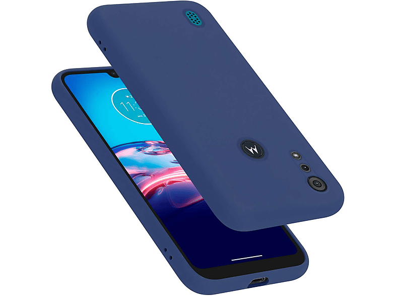 E6s Motorola, Hülle MOTO LIQUID Silicone BLAU Case Backcover, im 2020, Style, Liquid CADORABO