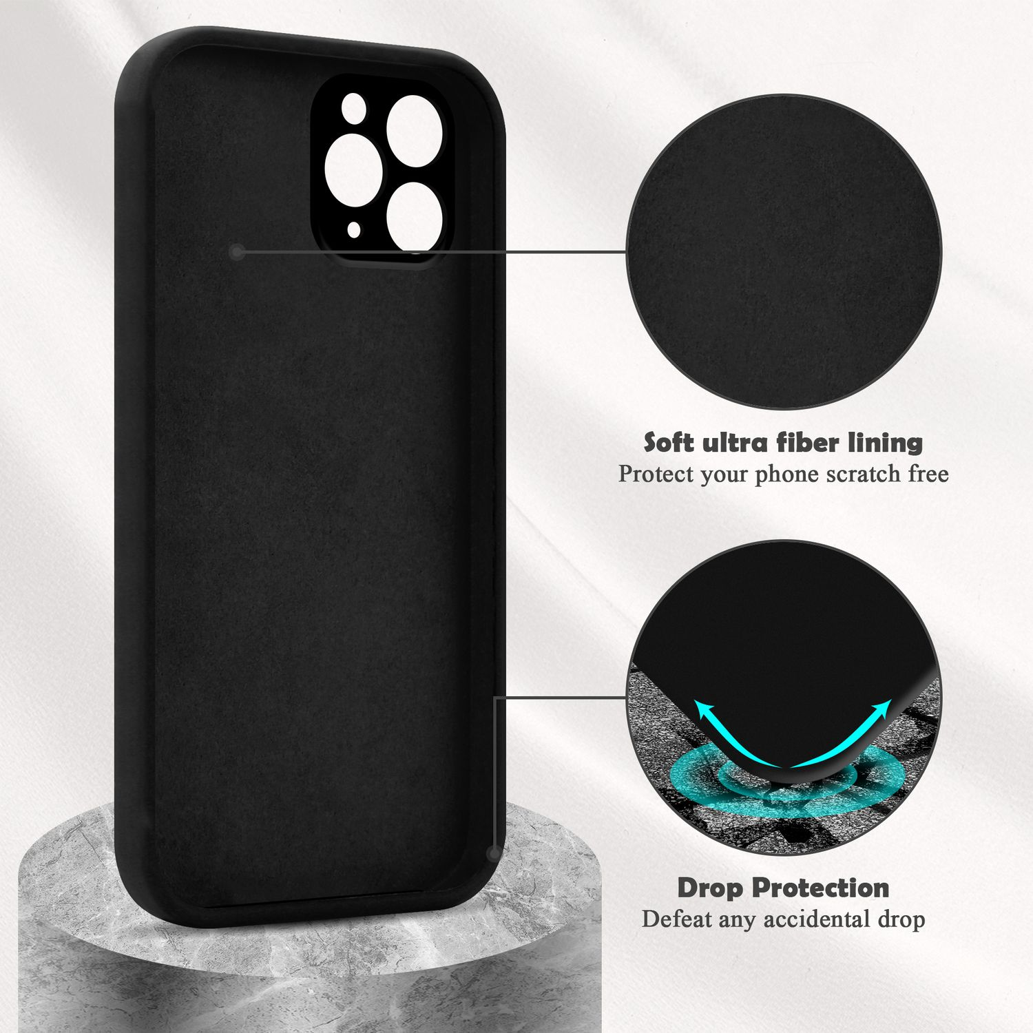Touch iPhone MAX, CADORABO 11 Backcover, SCHWARZ Soft LIQUID Hülle Silikon, Apple, TPU PRO REAL