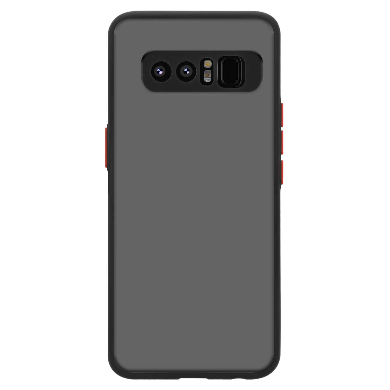 Galaxy Rückseite, Schwarz 8, und Innenseite TPU Hybrid matter Kunststoff Samsung, Matt Schutzhülle CADORABO Silikon NOTE Hülle mit Backcover,