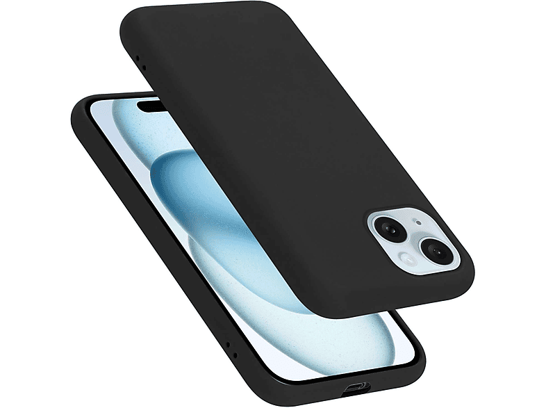 Backcover, PLUS, iPhone Silicone Hülle SCHWARZ im Liquid Apple, Style, LIQUID 15 Case CADORABO