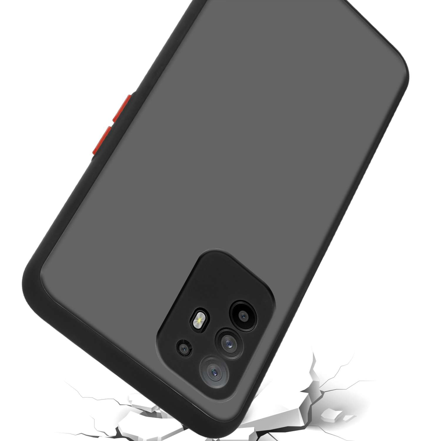 TPU Matt und mit Rückseite, Schwarz matter Oppo, Hülle A94 Innenseite Backcover, 5G, Silikon Schutzhülle Hybrid CADORABO Kunststoff