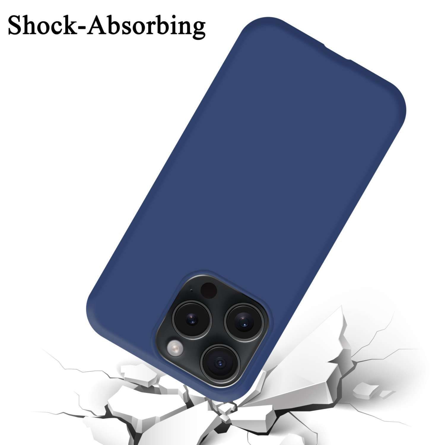 LIQUID im PRO BLAU Liquid Silicone MAX, 15 CADORABO Hülle Style, Case Backcover, iPhone Apple,