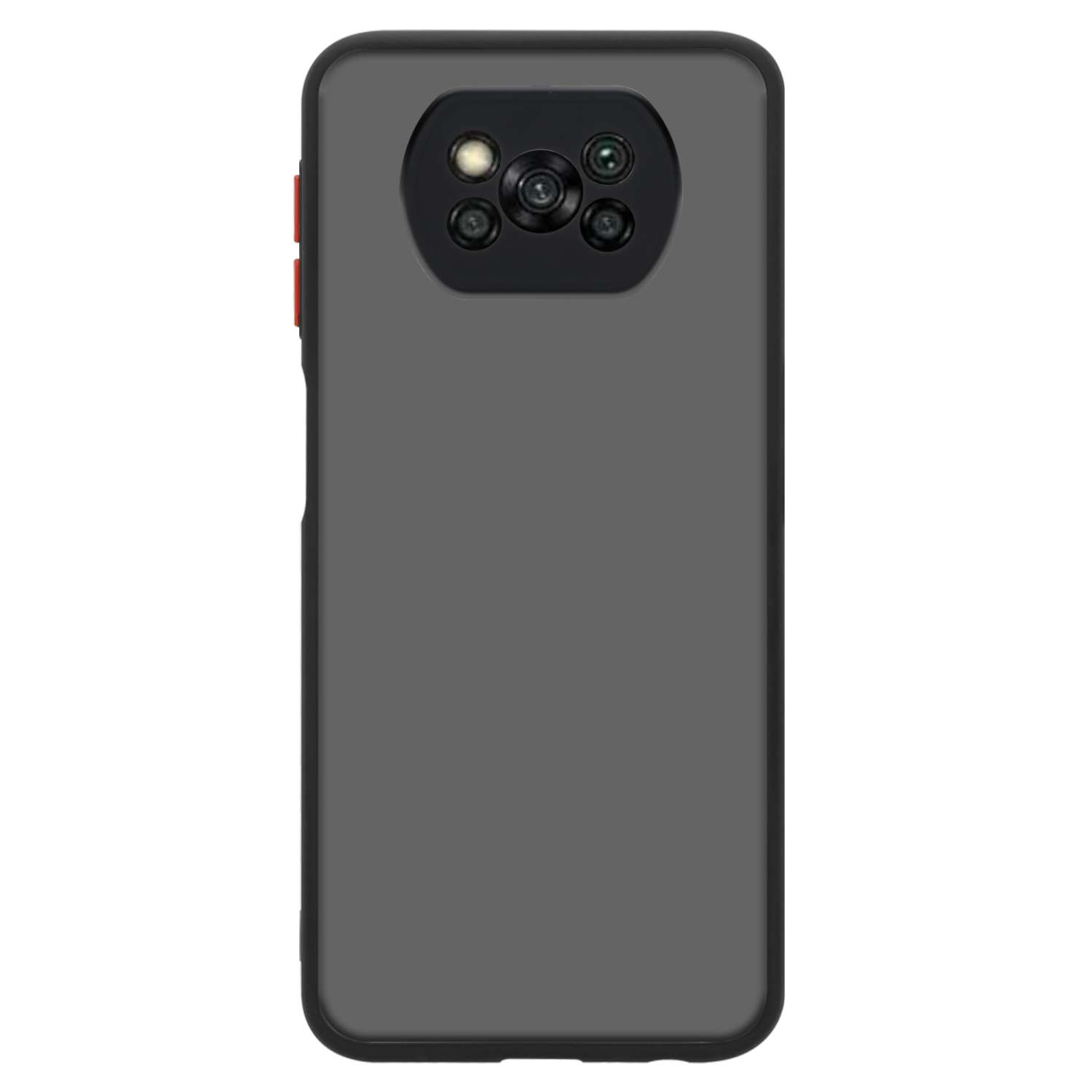 CADORABO Hülle Hybrid Schutzhülle TPU NFC, Kunststoff X3 Silikon Rückseite, Schwarz und matter mit POCO Backcover, Xiaomi, Innenseite Matt