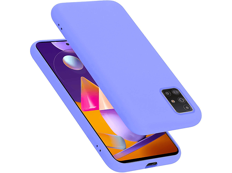 CADORABO Hülle im Liquid Silicone Case Style, Backcover, Samsung, Galaxy M31s, LIQUID HELL LILA