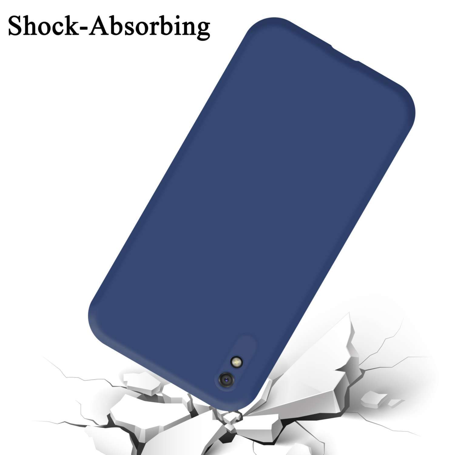 9A Silicone RedMi CADORABO Style, Case BLAU Liquid Backcover, im Xiaomi, Hülle LIQUID / 9AT, RedMi