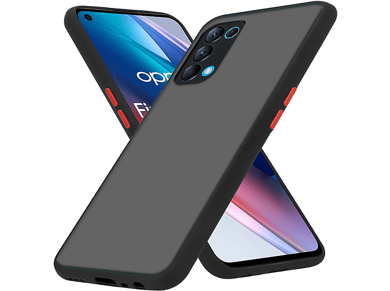 CADORABO Hülle Hybrid Schutzhülle mit TPU Silikon Innenseite und matter Kunststoff Rückseite, Backcover, Oppo, FIND X3 LITE, Matt Schwarz