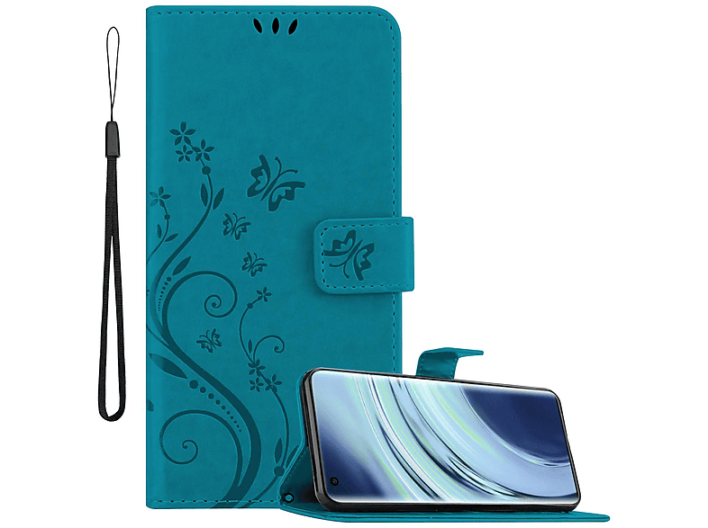 BLAU 11 Case, Hülle CADORABO Xiaomi, Bookcover, Flower FLORAL Blumen Muster 5G, Mi