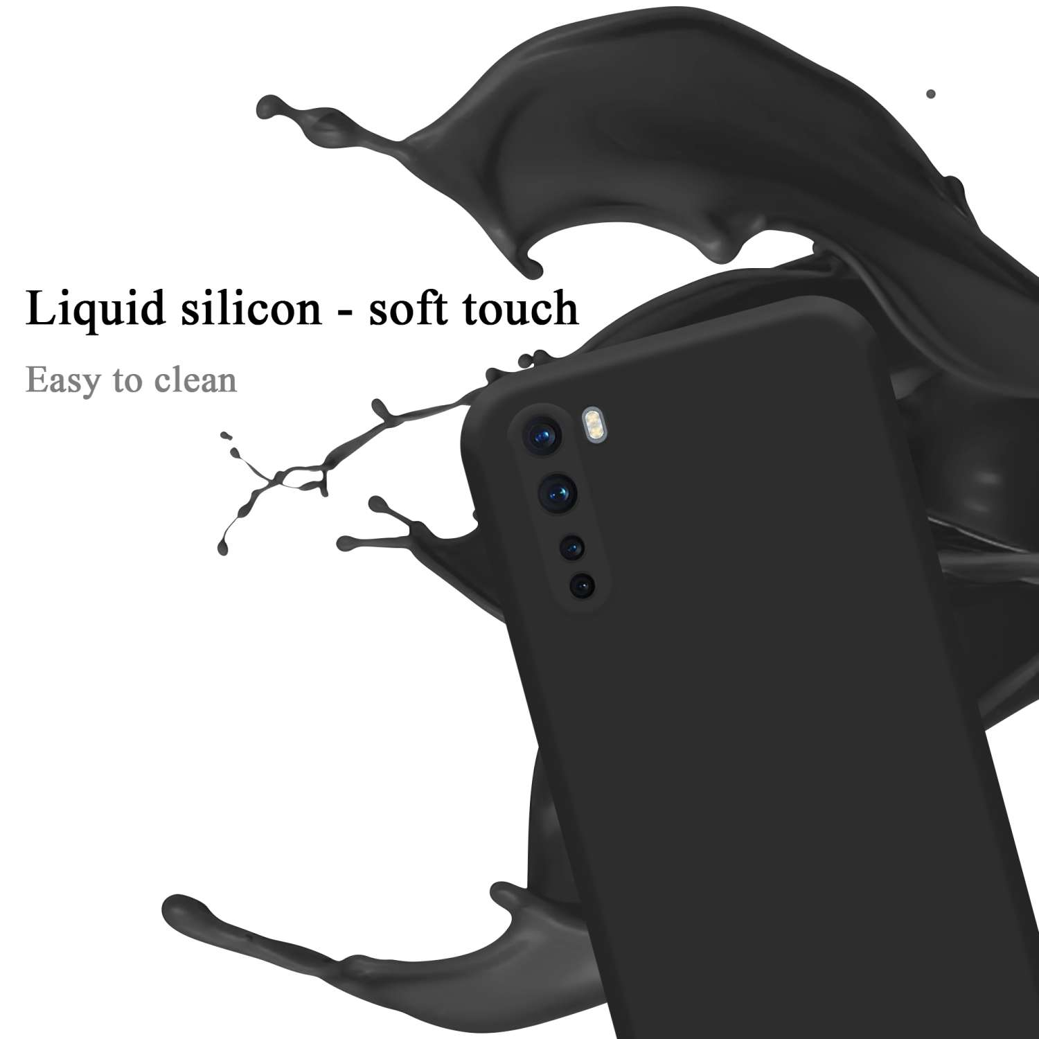 Style, Nord, LIQUID Silicone SCHWARZ Hülle Liquid Case CADORABO OnePlus, im Backcover,
