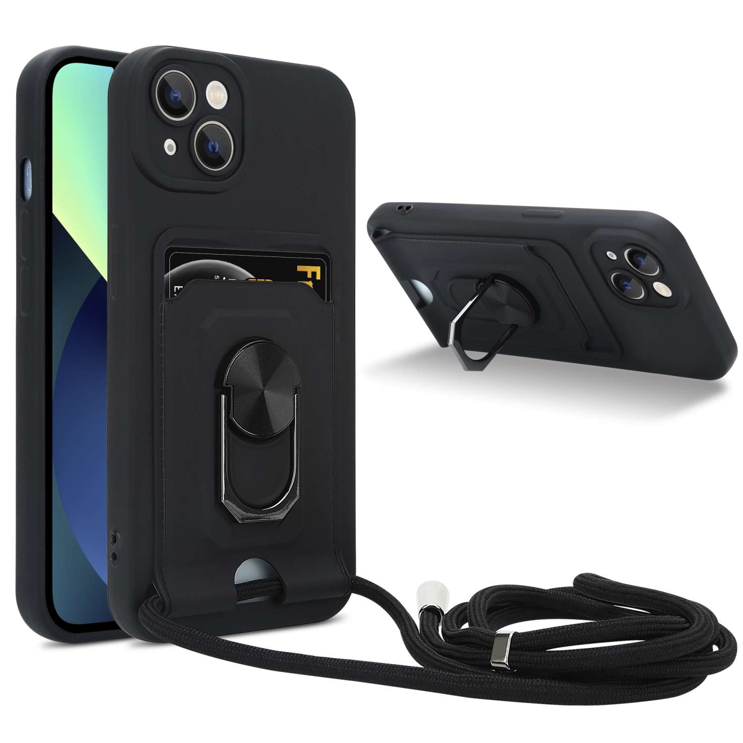 Foonary Cover con Cordino per Apple iPhone 14 Pro Max 6,7, Custodia con Laccio Collana Tracolla Aesthetic Disegni Silicone Necklace Regolabile Protettiva Corda Case per iPhone 14 Pro Max, Leopardata