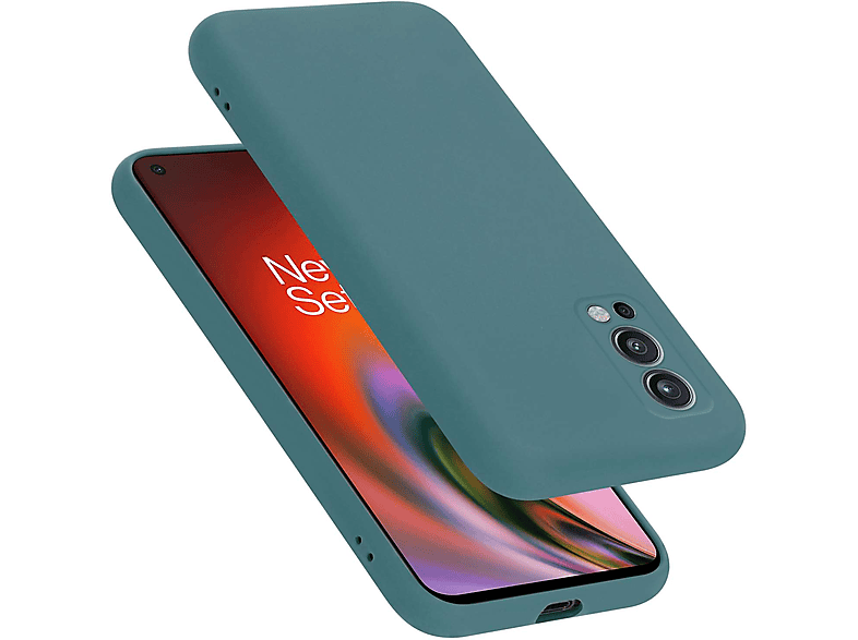 CADORABO Hülle im Liquid Silicone Nord Backcover, Case 2 OnePlus, 5G, LIQUID GRÜN Style