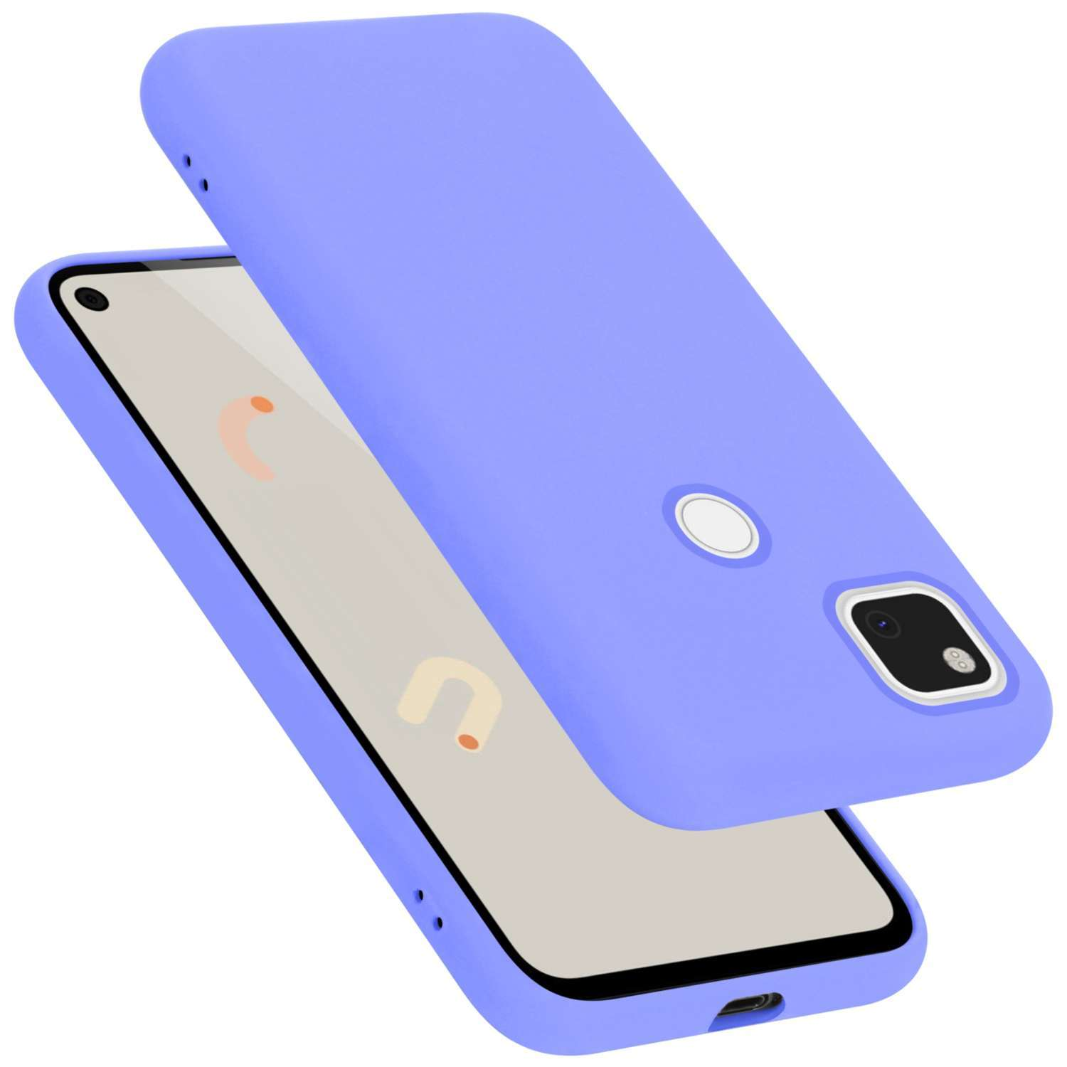 CADORABO Hülle Google, Backcover, 5G, LILA 4A Case Liquid Style, LIQUID HELL im Silicone PIXEL
