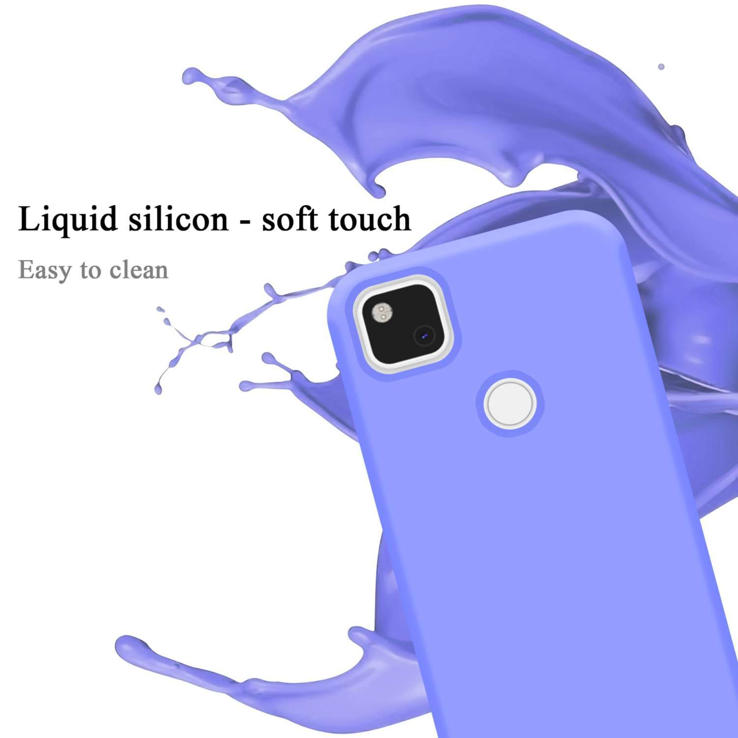 CADORABO Hülle im Liquid Silicone HELL Google, Case Backcover, 5G, LILA Style, 4A LIQUID PIXEL