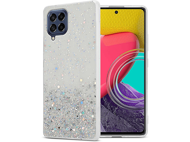CADORABO Schutzhülle Glitter Samsung, Galaxy Glitter, Backcover, funkelnden Transparent mit mit 5G, M53