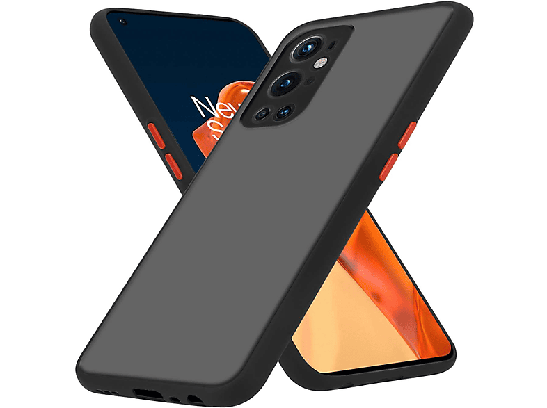 CADORABO Hülle Hybrid Schutzhülle mit TPU Silikon Innenseite und matter Kunststoff Rückseite, Backcover, OnePlus, 9 PRO, Matt Schwarz