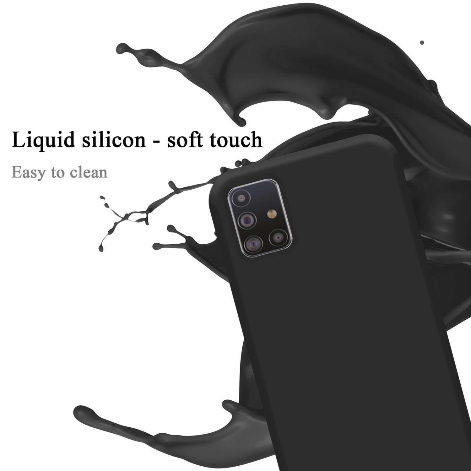 Hülle Case CADORABO SCHWARZ LIQUID im Samsung, Style, Silicone Galaxy Liquid Backcover, M31s,