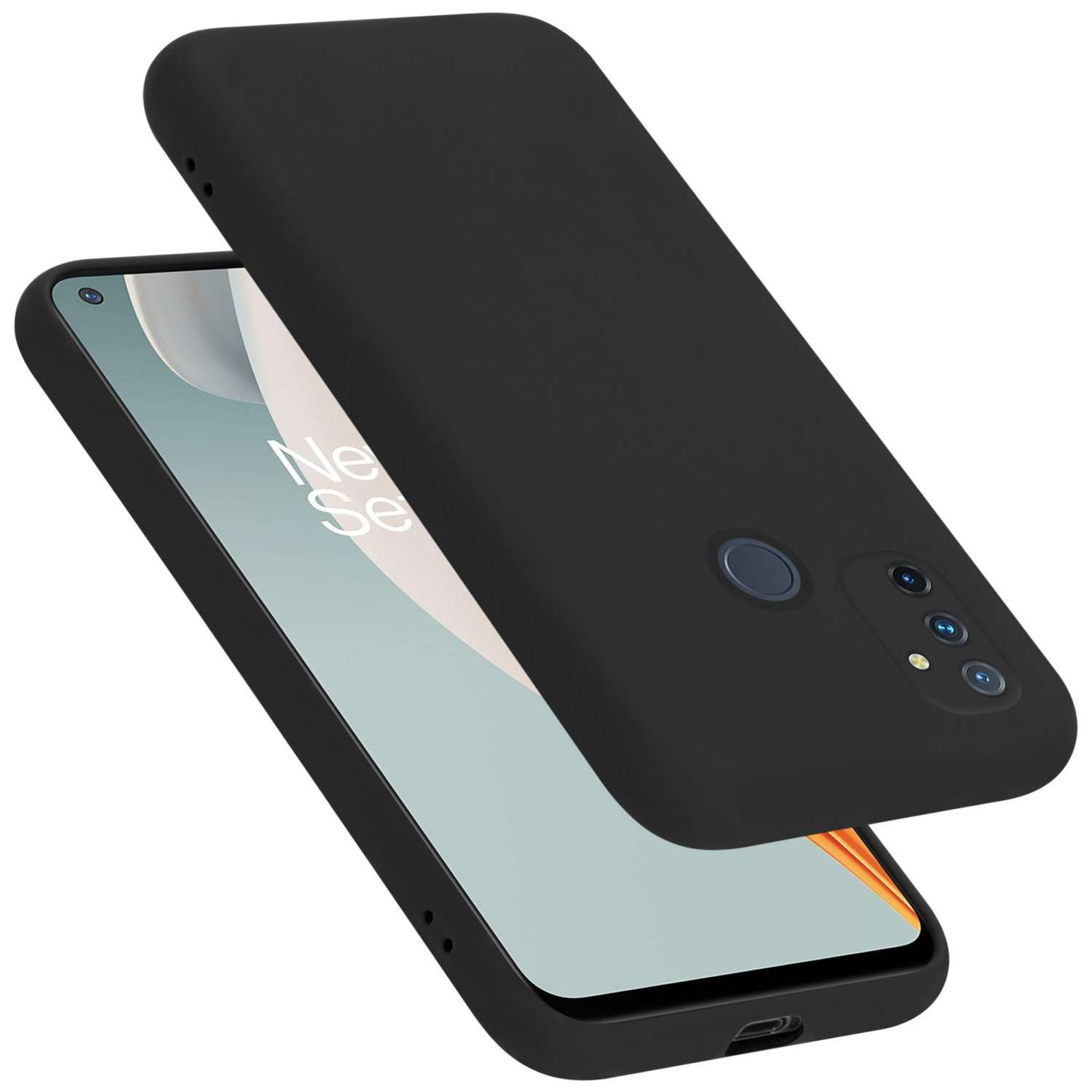 CADORABO Hülle im Liquid Style, SCHWARZ Nord Silicone Case OnePlus, N100, Backcover, LIQUID