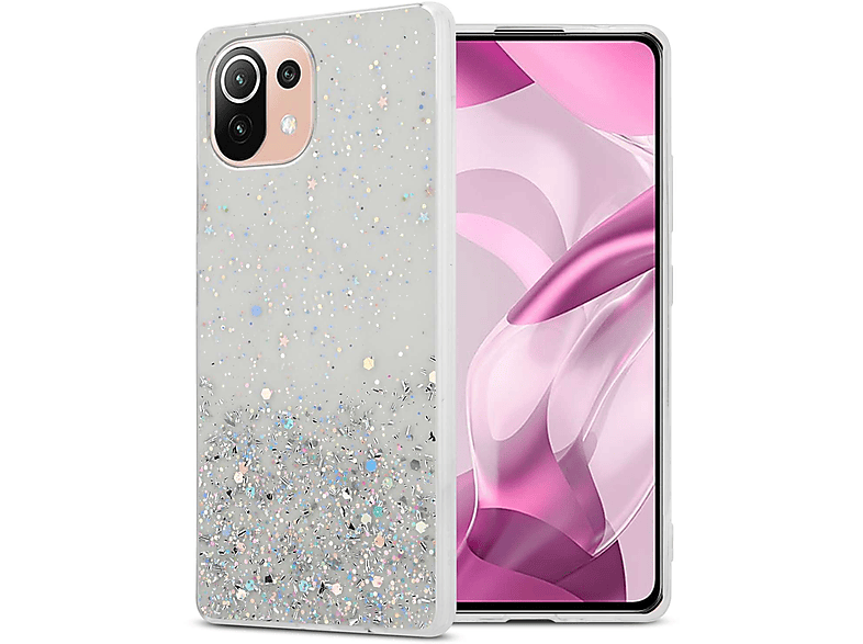 / (4G mit 11 Backcover, Schutzhülle Mi funkelnden 5G) LITE Glitter Glitter, Xiaomi, Transparent / CADORABO 11 NE, mit LITE