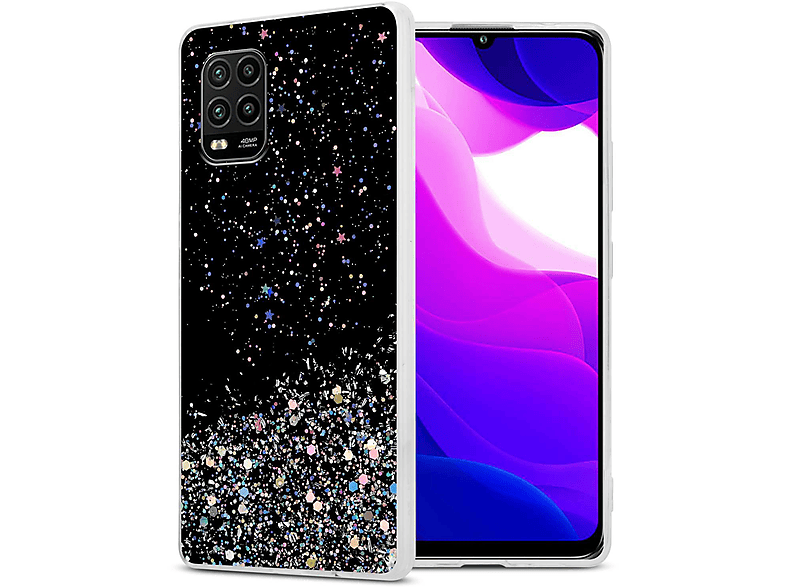 10 Xiaomi, Glitter, Schutzhülle Backcover, Mi funkelnden LITE, mit Schwarz Glitter mit CADORABO