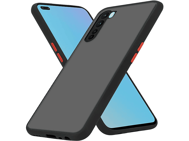 Schutzhülle Hülle Silikon Nord, Hybrid OnePlus, Matt matter Innenseite mit und TPU CADORABO Schwarz Kunststoff Backcover, Rückseite,