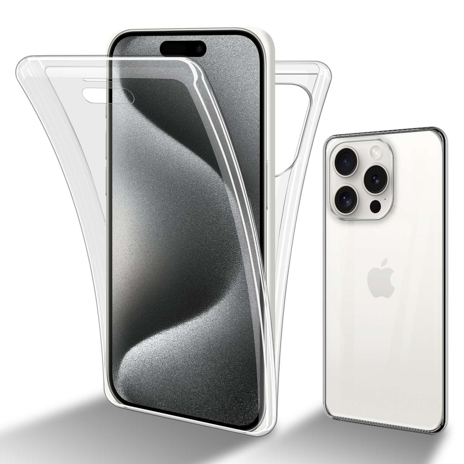CADORABO TPU 360 Grad Case Apple, Backcover, 15 Hülle, TRANSPARENT PRO iPhone MAX