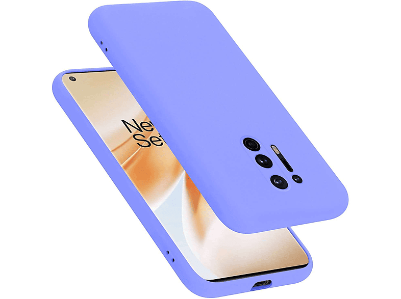 CADORABO Hülle im Liquid Silicone Case Style, Backcover, OnePlus, 8 PRO, LIQUID HELL LILA