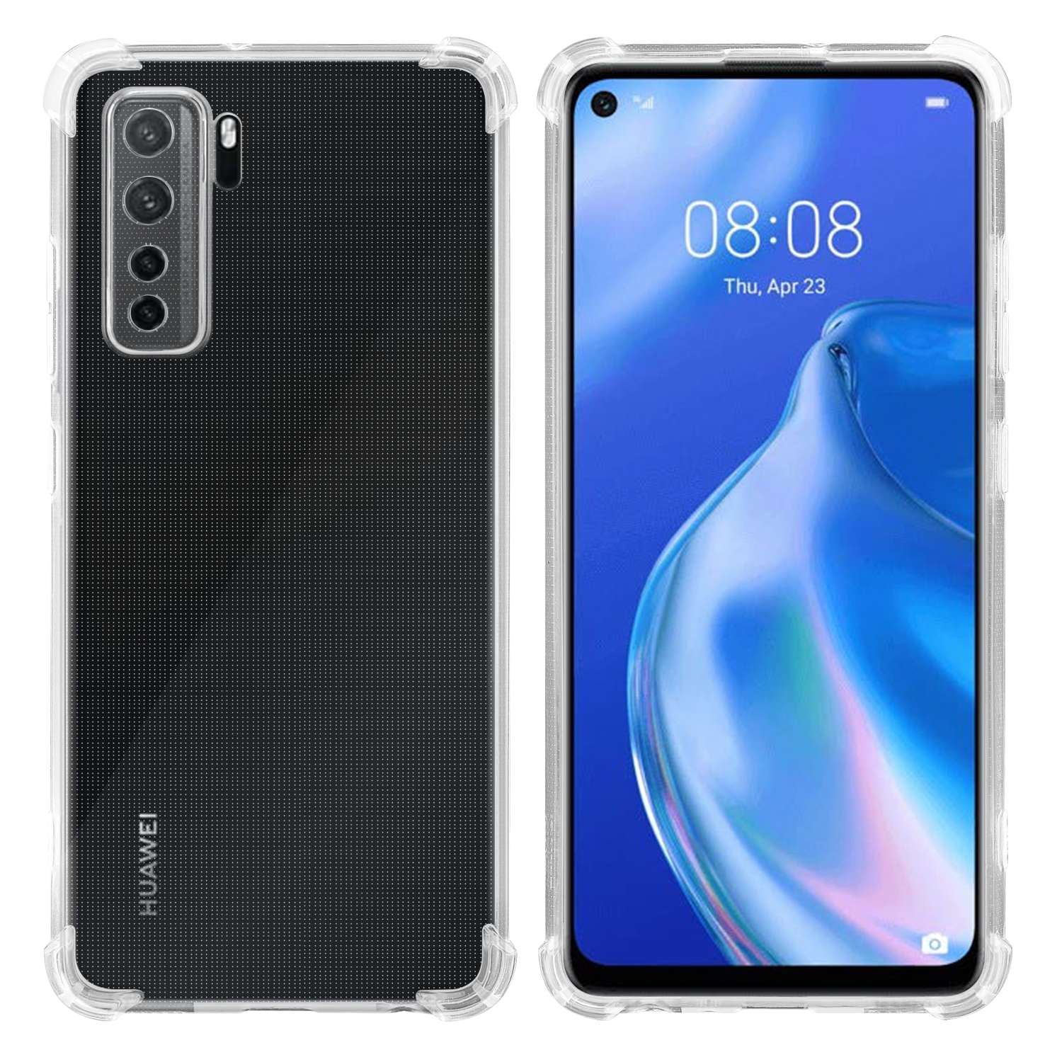 Sunrive Cover Per Huawei P40 lite 5G, Custodia Case in molle Trasparente silicone Morbida Flessibile Antigraffio protettiva back custodie(tpu Marmo bianco