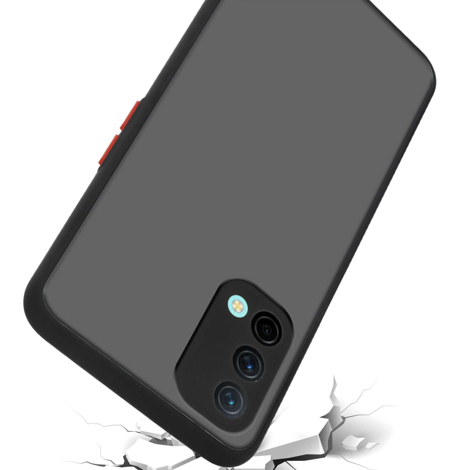 CADORABO Hülle Hybrid Schutzhülle mit CE und 5G, Innenseite matter Kunststoff Rückseite, OnePlus, Backcover, Nord Silikon TPU Schwarz Matt