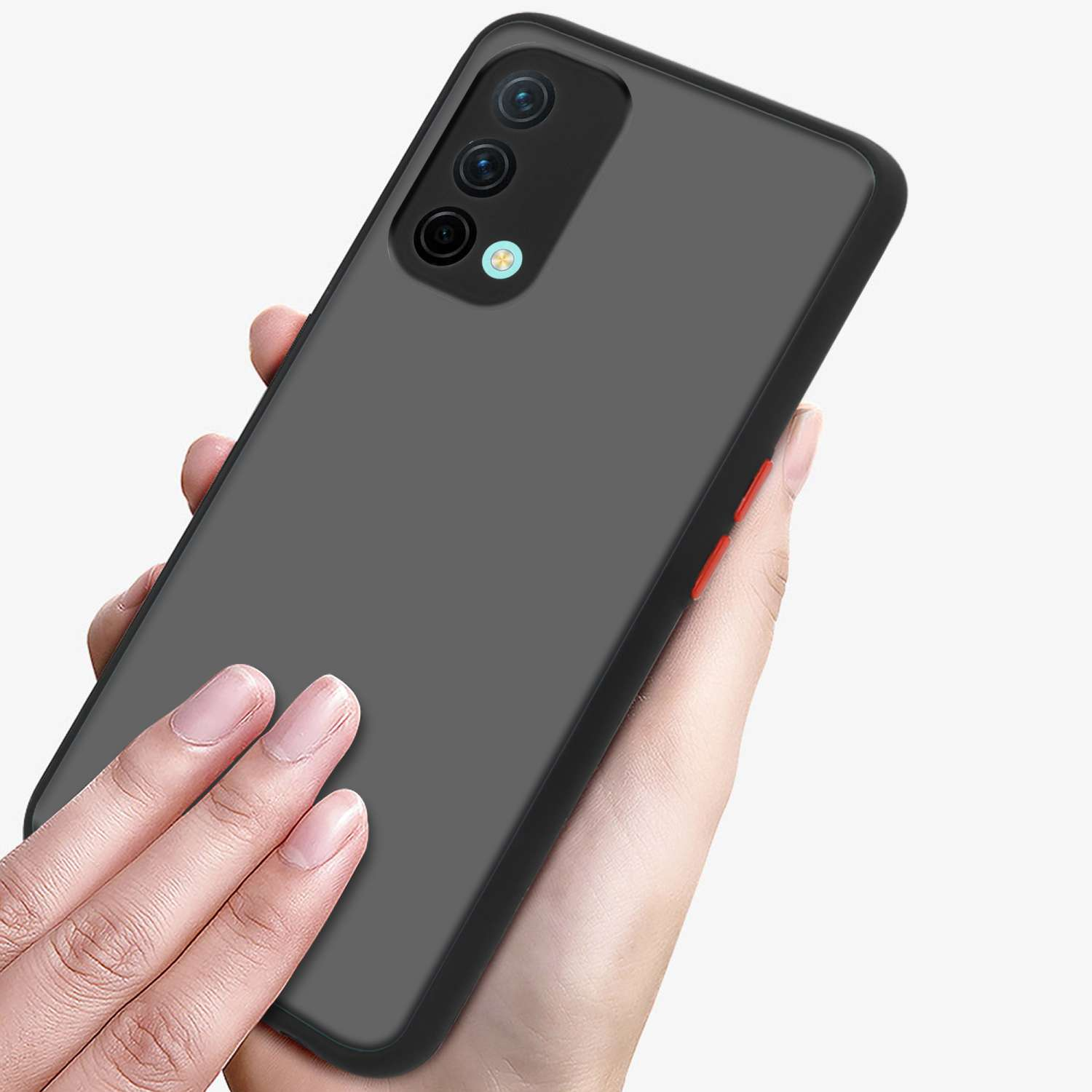 CADORABO Hülle Hybrid Schutzhülle mit CE und 5G, Innenseite matter Kunststoff Rückseite, OnePlus, Backcover, Nord Silikon TPU Schwarz Matt