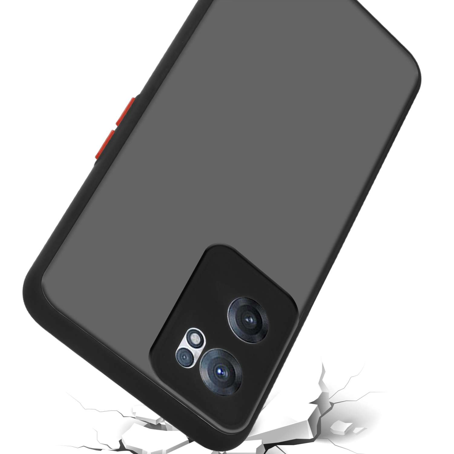 CADORABO Hülle Hybrid und CE Schutzhülle Nord Rückseite, matter OnePlus, 2 Backcover, Innenseite Kunststoff Matt Silikon Schwarz 5G, mit TPU