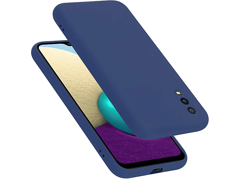 CADORABO Hülle im Liquid Silicone Case Style, Backcover, Samsung, Galaxy A02 / M02, LIQUID BLAU
