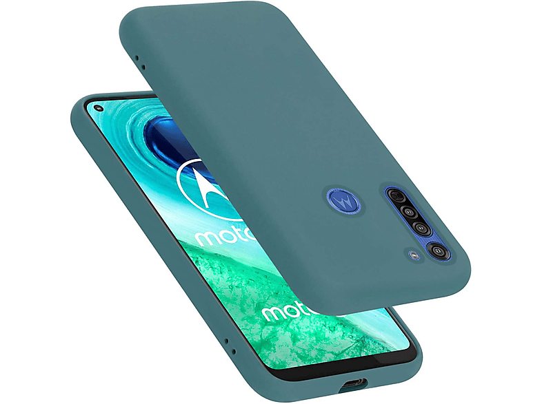 CADORABO Hülle im Liquid Silicone Case Style, Backcover, Motorola, MOTO G8, LIQUID GRÜN